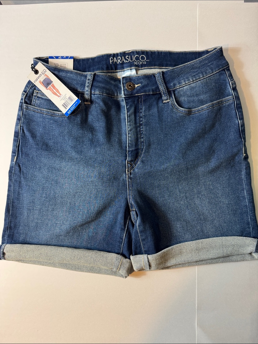 Parasuco Women's Dark Blue Cuffed Denim Shorts